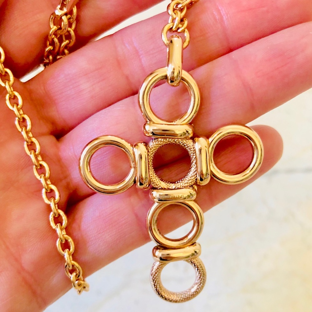 Perfect Gift ! Rose Gold Color Cross necklace